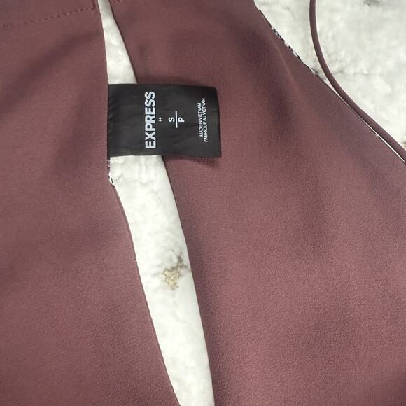 Express Halter Top Womens Small Mauve Pink Floral Sleeveless Blouse Polyester - Picture 2 of 9